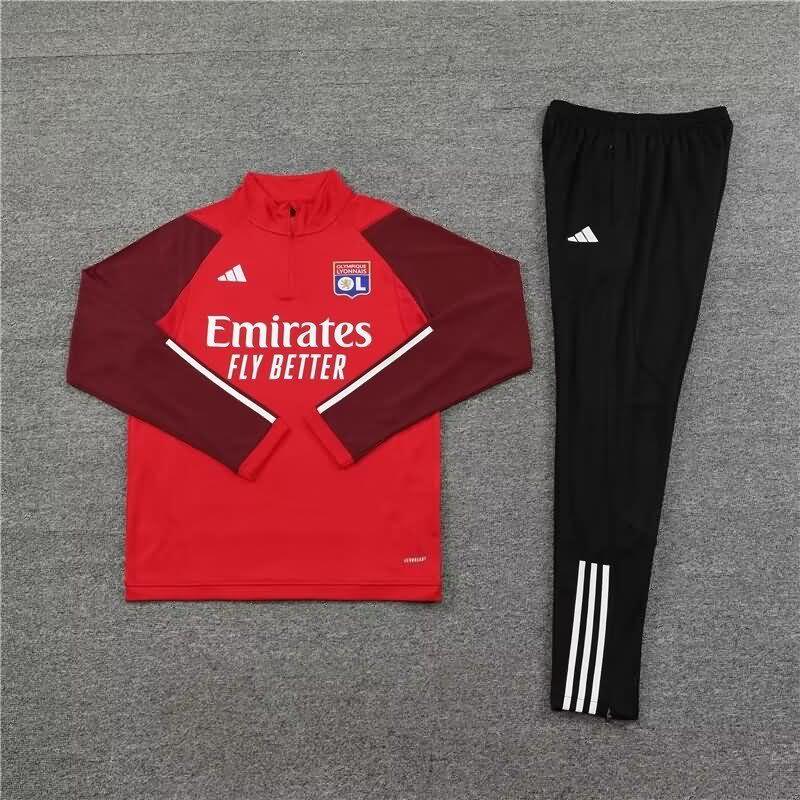 Thailand Quality(AAA) 23/24 Lyon Red Soccer Tracksuit