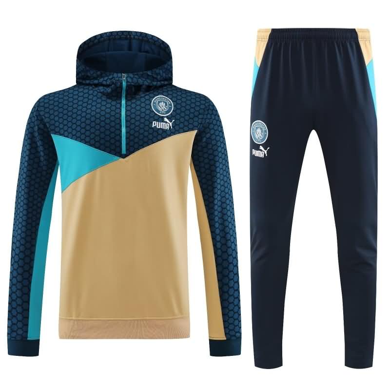 Thailand Quality(AAA) 23/24 Manchester City Gold Soccer Tracksuit