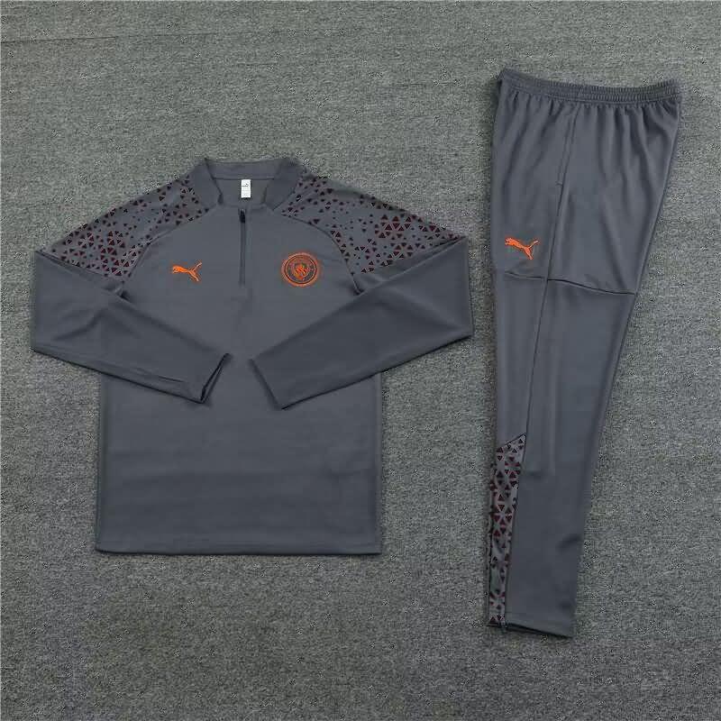 Thailand Quality(AAA) 23/24 Manchester City Grey Soccer Tracksuit
