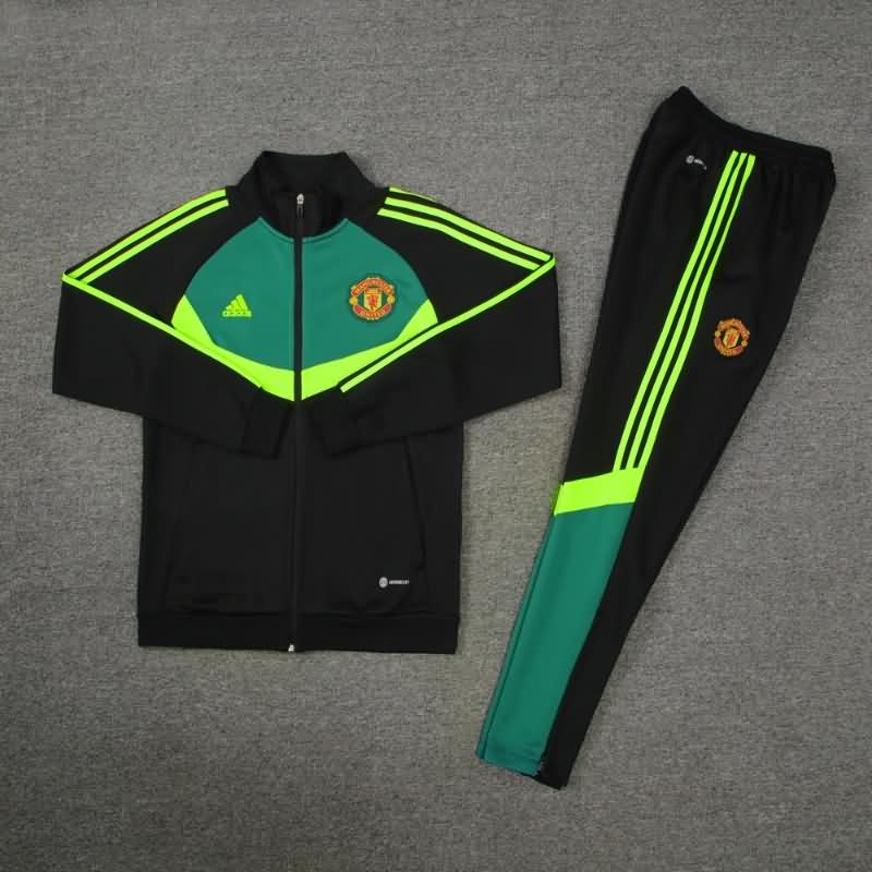 Thailand Quality(AAA) 23/24 Manchester United Black Soccer Tracksuit 05