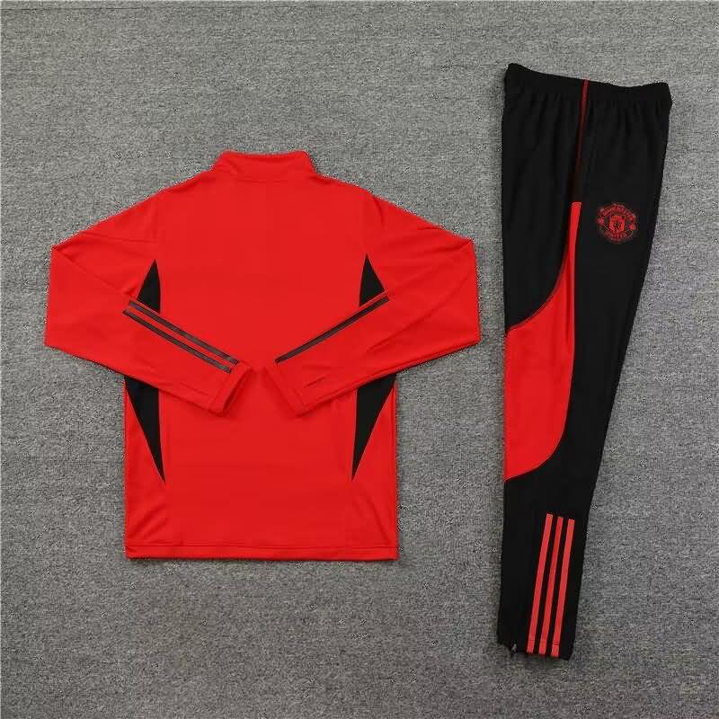 Thailand Quality(AAA) 23/24 Manchester United Red Soccer Tracksuit