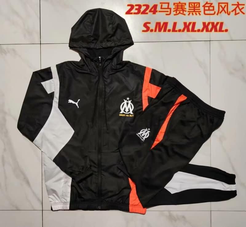 Thailand Quality(AAA) 23/24 Marseilles Black Soccer Tracksuit 03