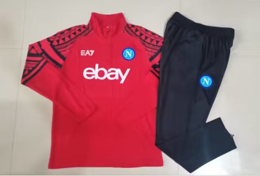 Thailand Quality(AAA) 23/24 Napoli Red Soccer Tracksuit