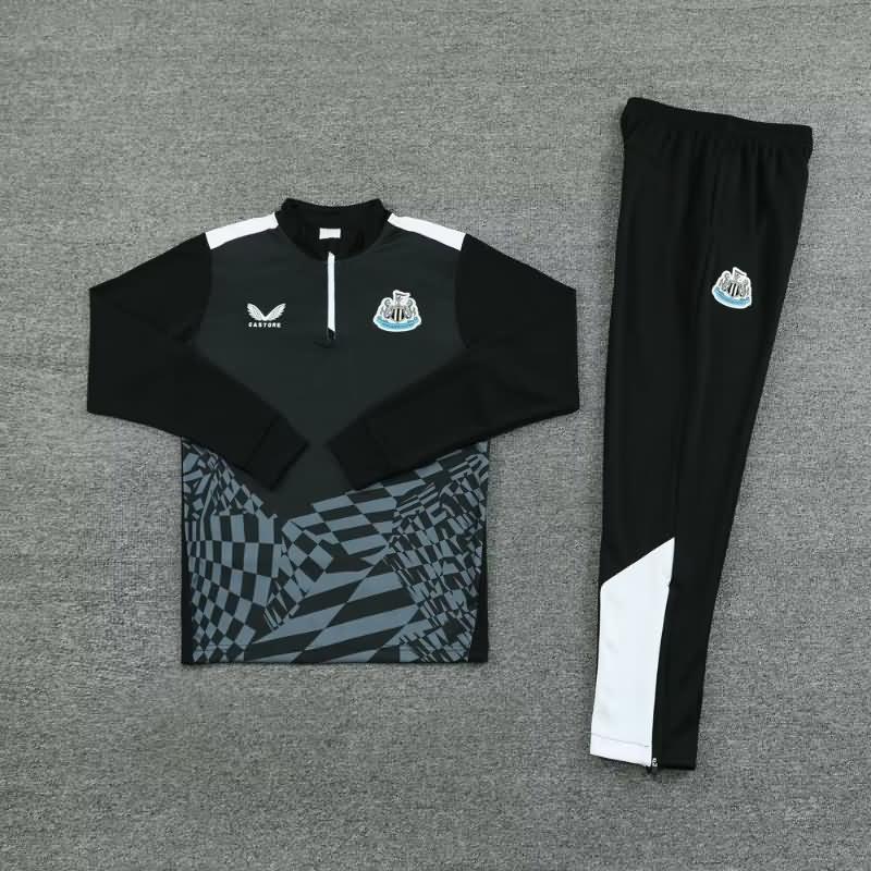 Thailand Quality(AAA) 23/24 Newcastle United Black Soccer Tracksuit