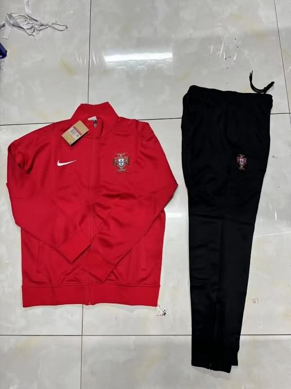 Thailand Quality(AAA) 2024 Portugal Red Soccer Tracksuit