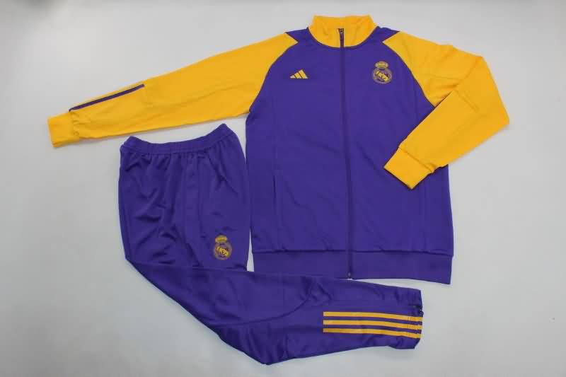 Thailand Quality(AAA) 23/24 Real Madrid Blue Soccer Tracksuit