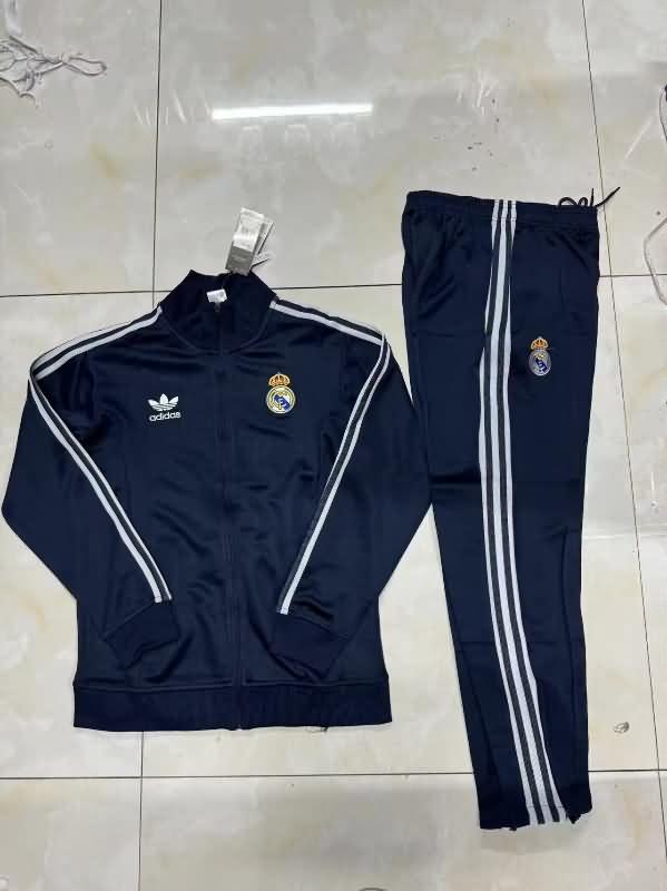 Thailand Quality(AAA) 23/24 Real Madrid Dark Blue Soccer Tracksuit 03