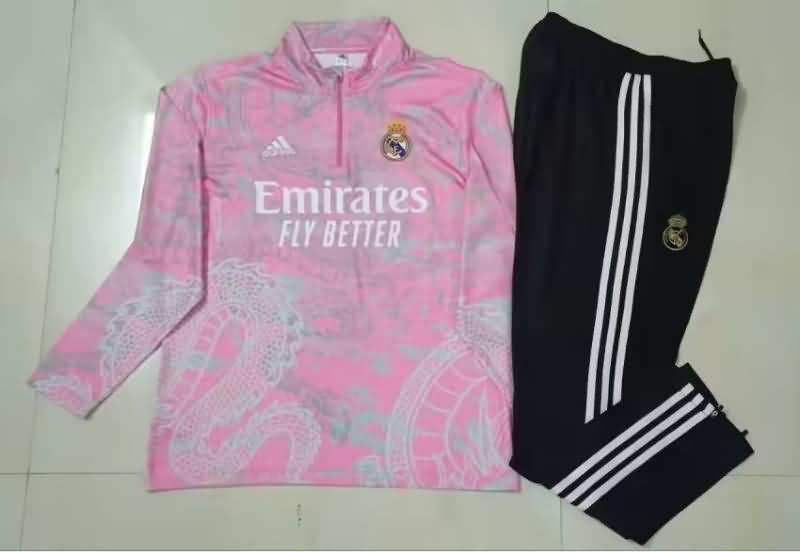 Thailand Quality(AAA) 23/24 Real Madrid Pink Soccer Tracksuit