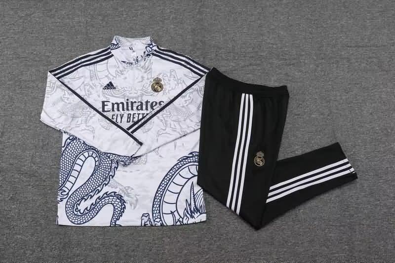 Thailand Quality(AAA) 23/24 Real Madrid White Soccer Tracksuit 05