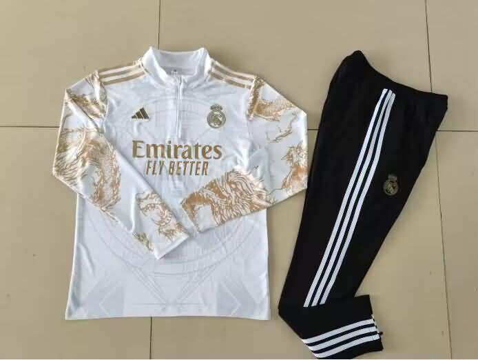 Thailand Quality(AAA) 23/24 Real Madrid White Soccer Tracksuit 07