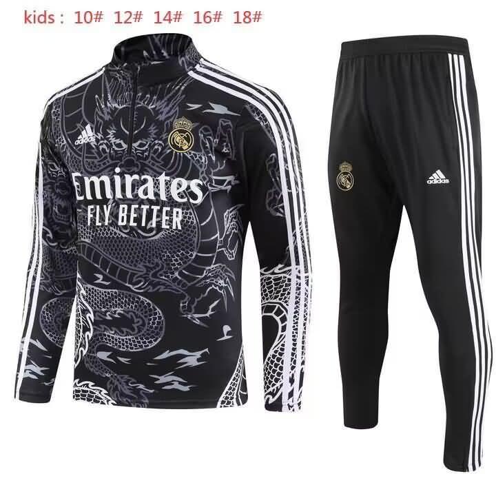 Kids - Thailand Quality(AAA) 23/24 Real Madrid Black Soccer Tracksuit