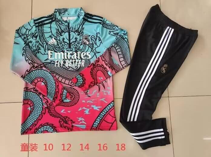 Kids - Thailand Quality(AAA) 23/24 Real Madrid Colorful Soccer Tracksuit