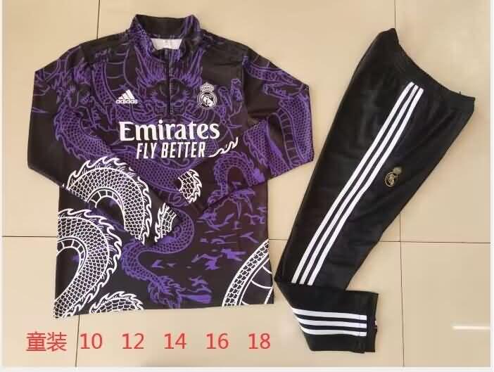 Kids - Thailand Quality(AAA) 23/24 Real Madrid Purples Soccer Tracksuit