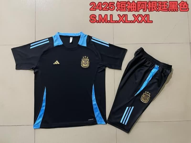 Thailand Quality(AAA) 2024 Argentina Black Soccer Training Sets