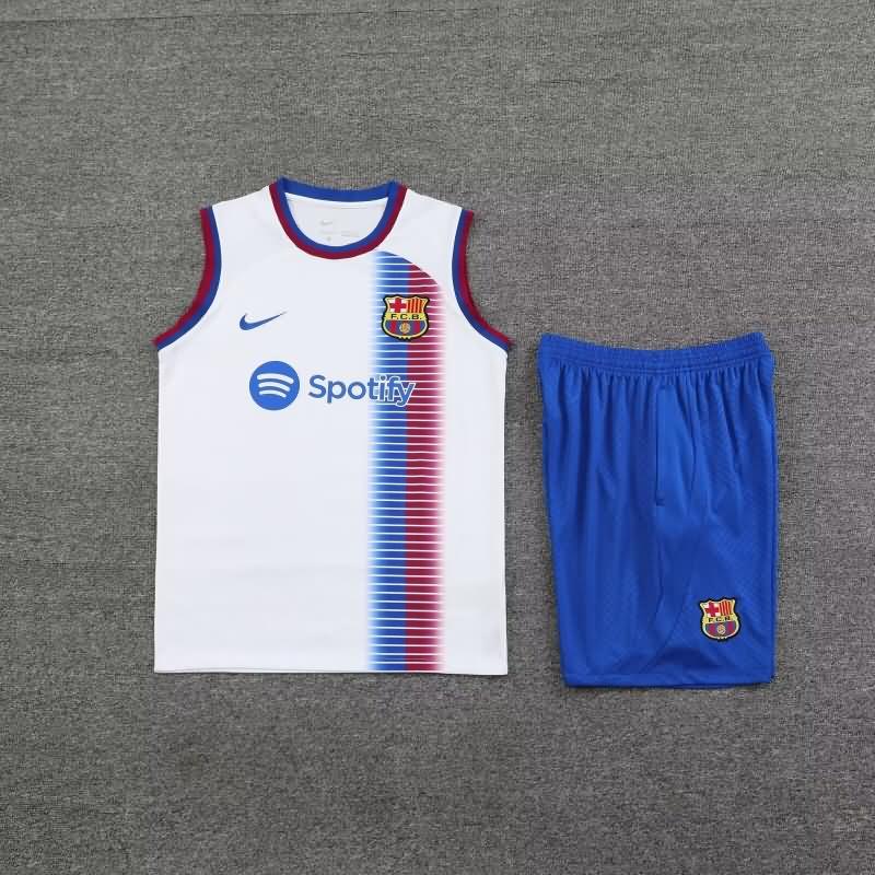 Thailand Quality(AAA) 23/24 Barcelona White Soccer Training Sets 02