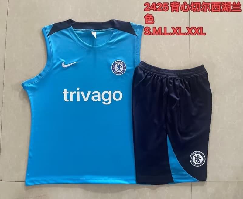 Thailand Quality(AAA) 23/24 Chelsea Blue Soccer Training Sets 05