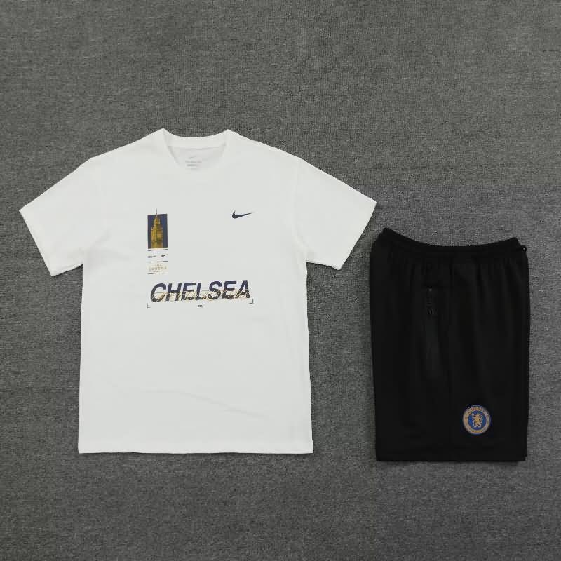 Thailand Quality(AAA) 23/24 Chelsea White Soccer Training Sets 02
