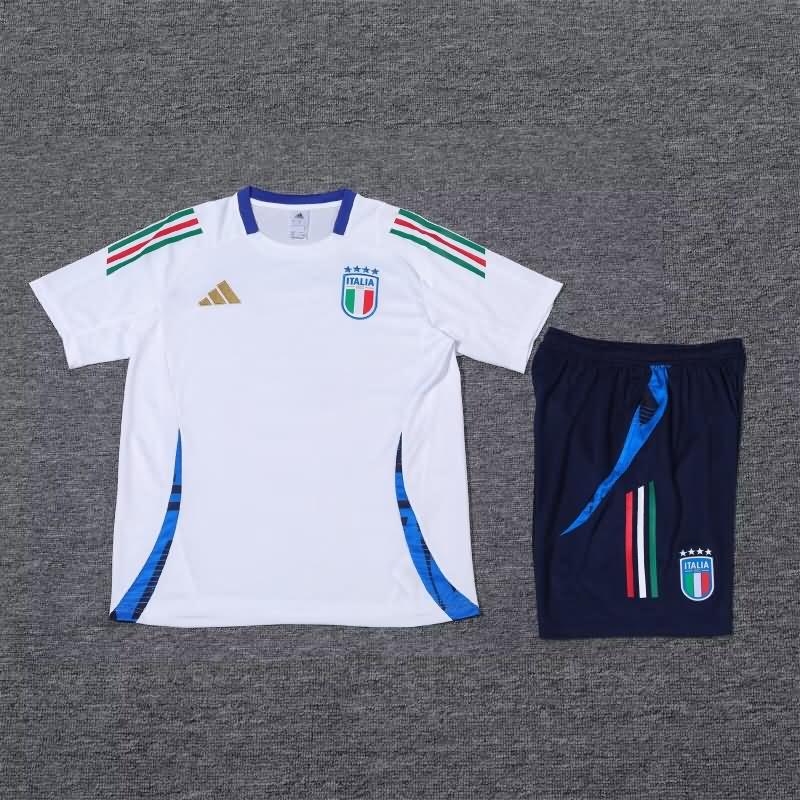 Thailand Quality(AAA) 2024 Italy White Soccer Training Sets 02