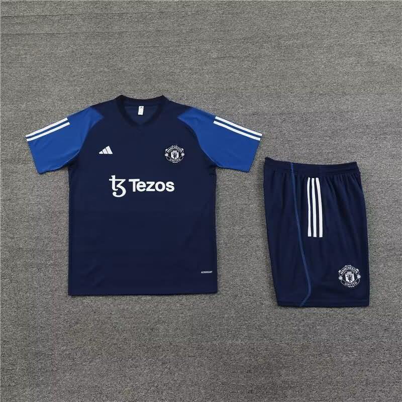 Thailand Quality(AAA) 23/24 Manchester United Dark Blue Soccer Training Sets