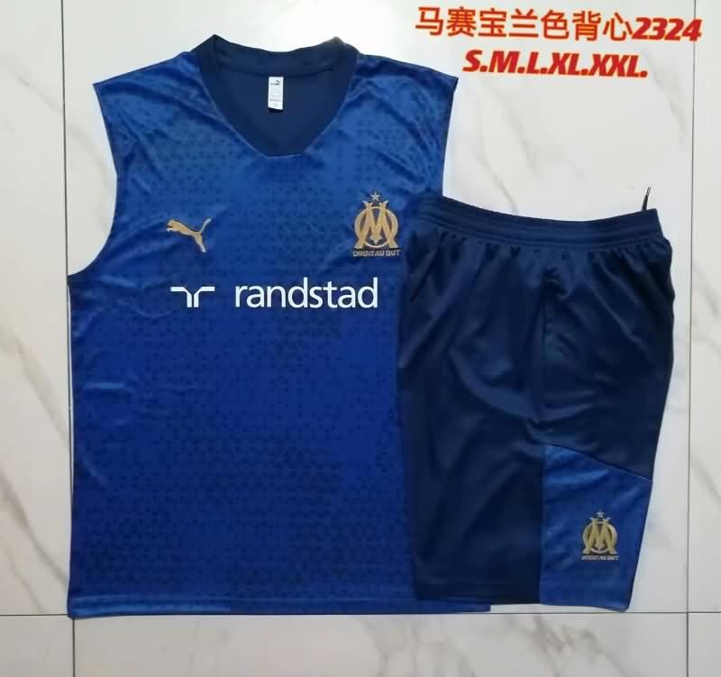 Thailand Quality(AAA) 23/24 Marseilles Dark Blue Soccer Training Sets