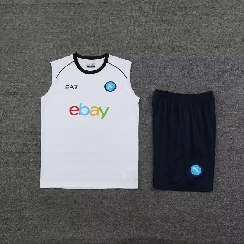 Thailand Quality(AAA) 23/24 Napoli White Soccer Training Sets