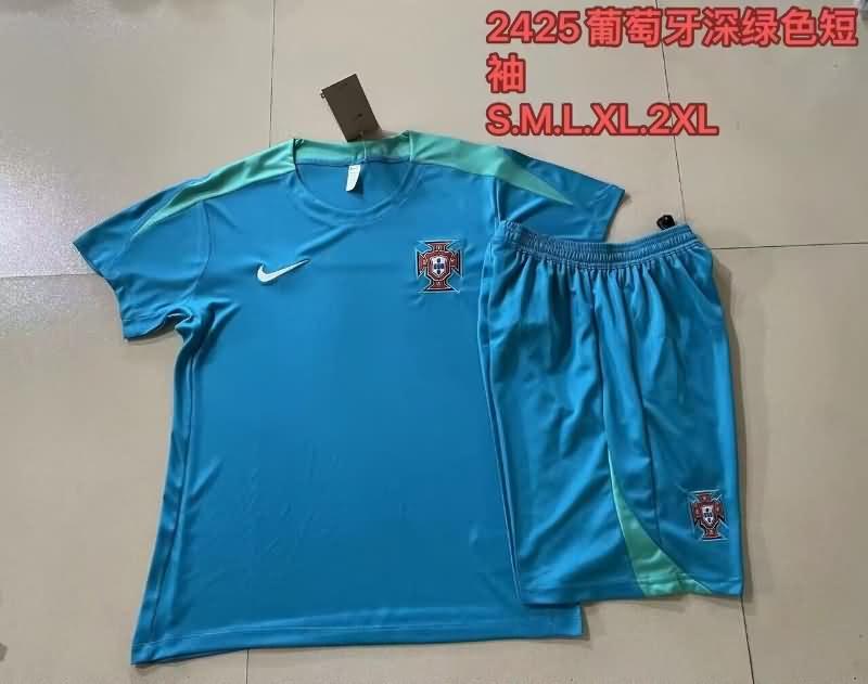 Thailand Quality(AAA) 23/24 Portugal Light Blue Soccer Training Sets