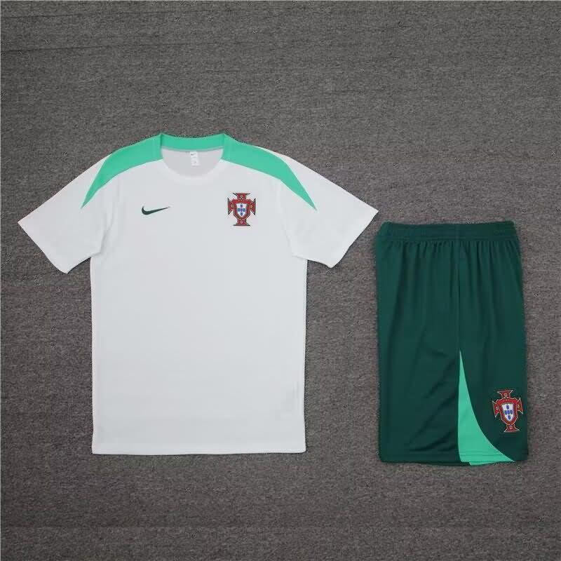 Thailand Quality(AAA) 23/24 Portugal White Soccer Training Sets