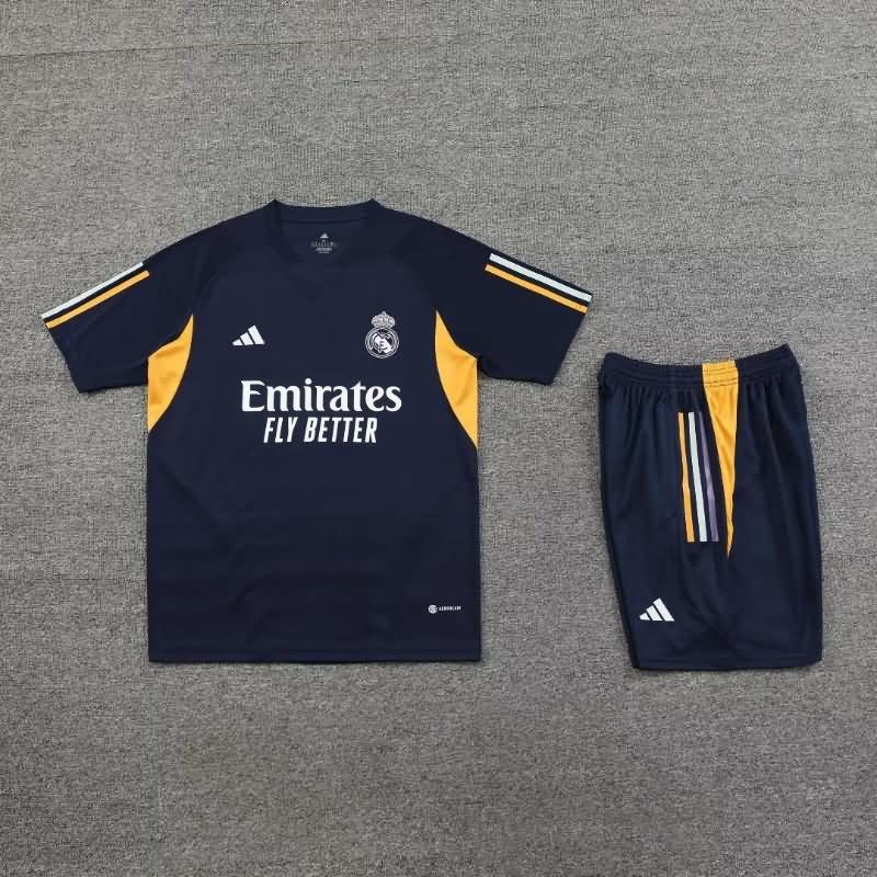 Thailand Quality(AAA) 23/24 Real Madrid Dark Blue Soccer Training Sets
