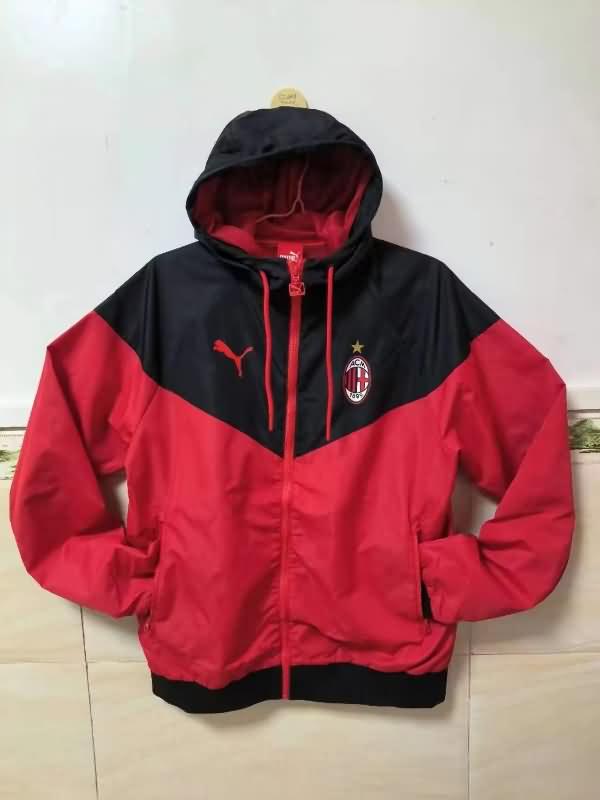 Thailand Quality(AAA) 23/24 AC Milan Red Soccer Windbreaker