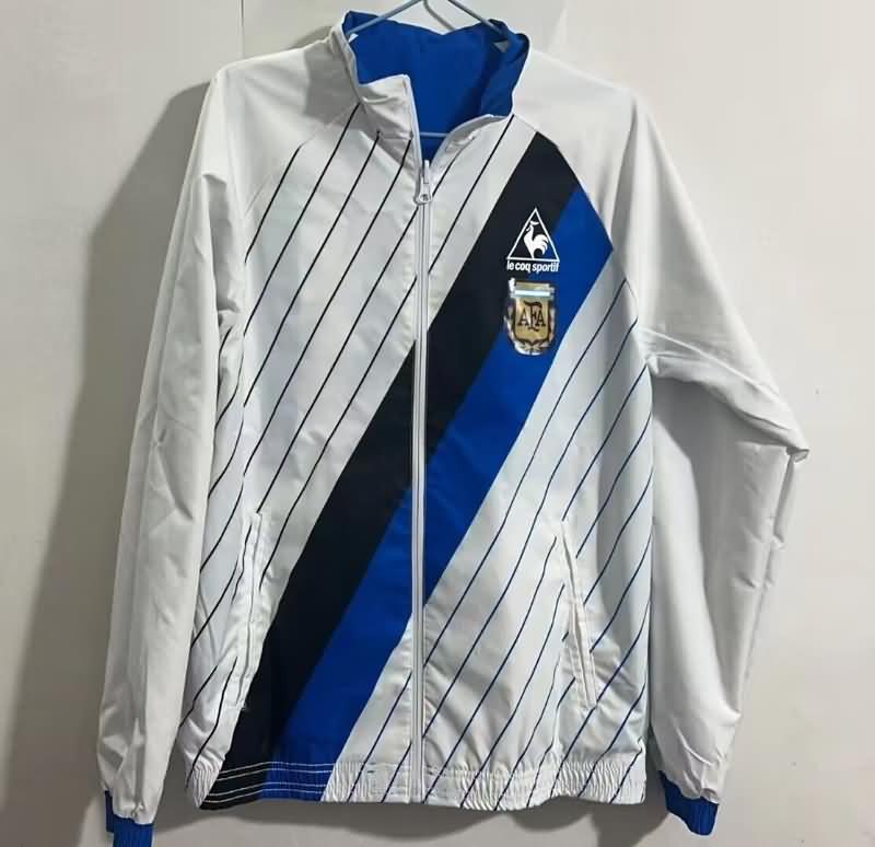 Thailand Quality(AAA) 2024 Argentina Blue White Reversible Soccer Windbreaker