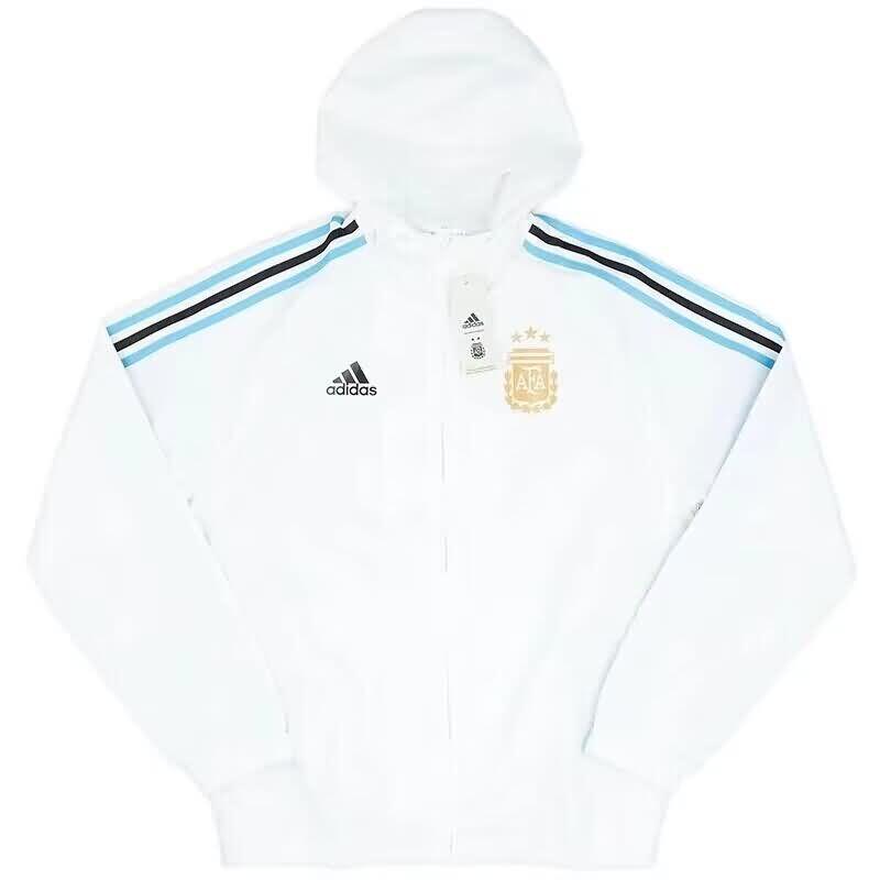 Thailand Quality(AAA) 23/24 Argentina White Soccer Windbreaker