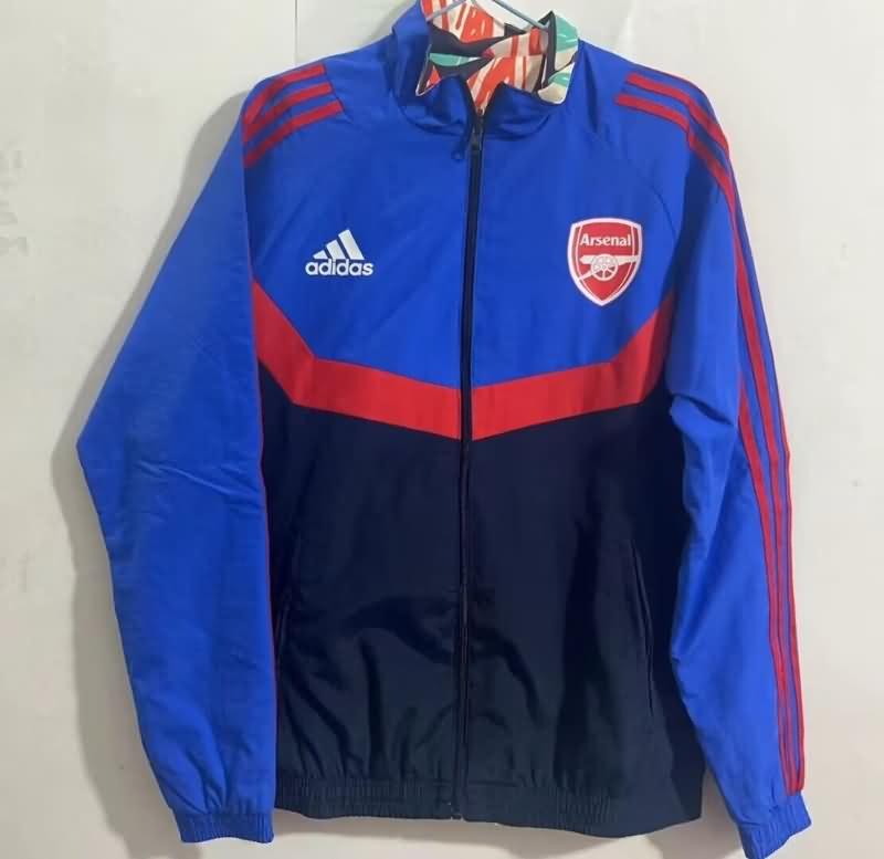 Thailand Quality(AAA) 23/24 Arsenal Blue Colorful Reversible Soccer Windbreaker
