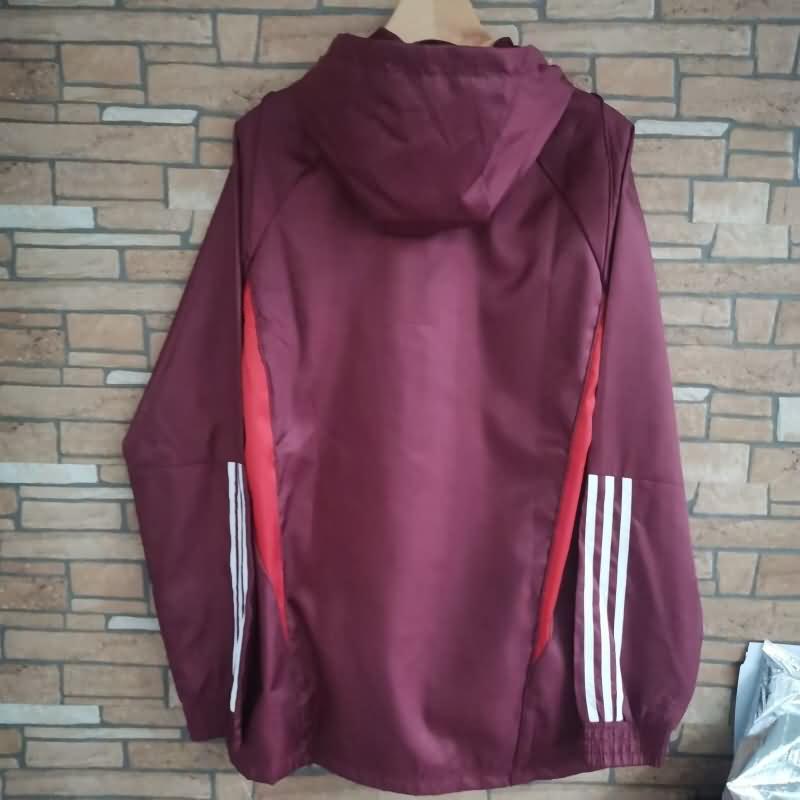 Thailand Quality(AAA) 23/24 Arsenal Red Soccer Windbreaker