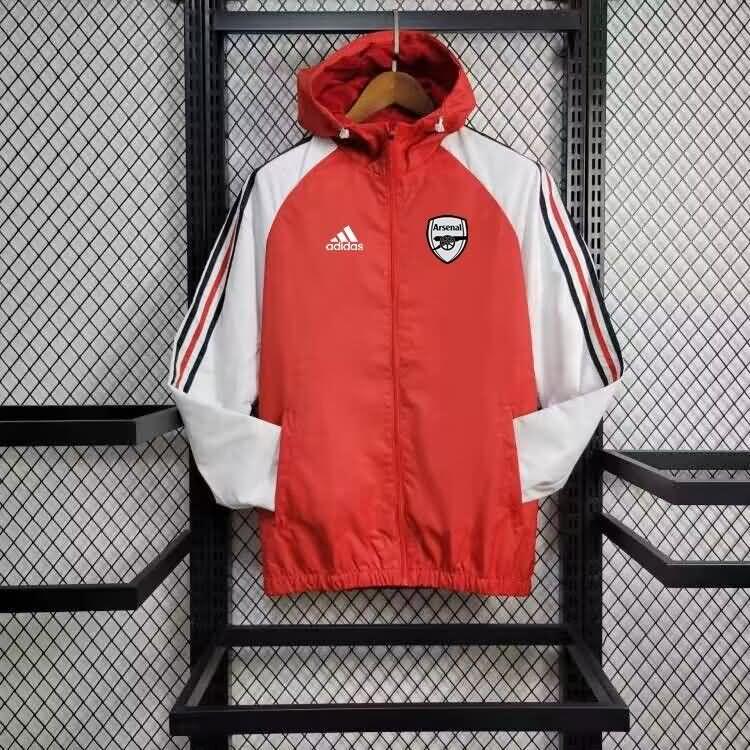 Thailand Quality(AAA) 23/24 Arsenal Red Soccer Windbreaker 02
