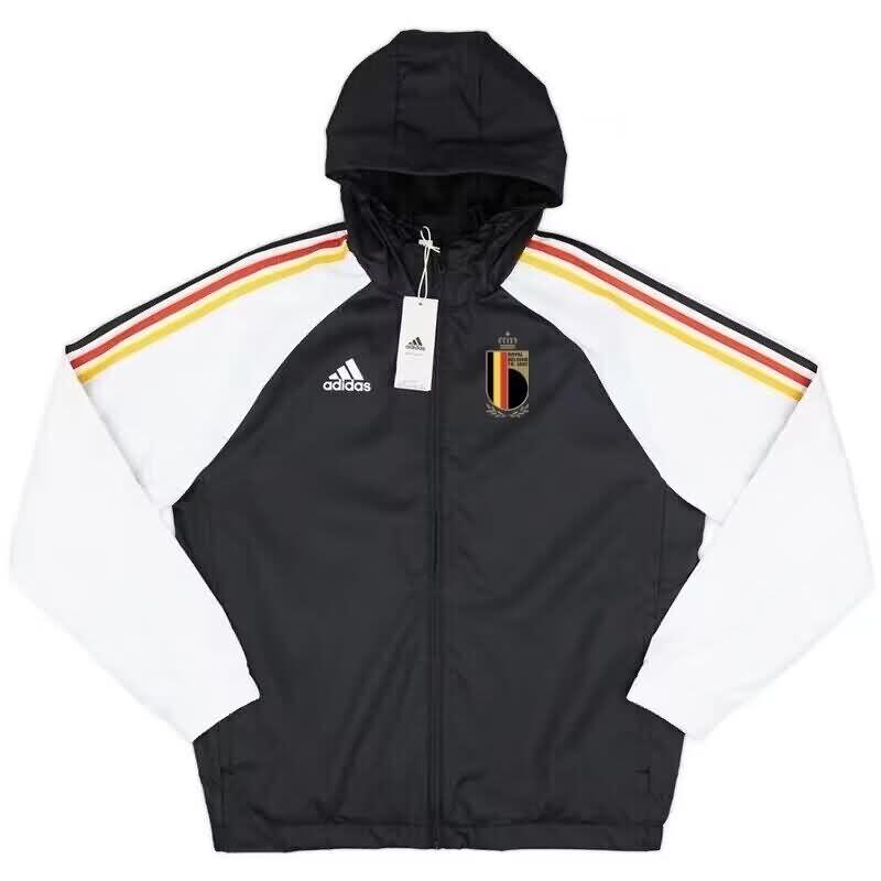 Thailand Quality(AAA) 2024 Belgium Black Soccer Windbreaker