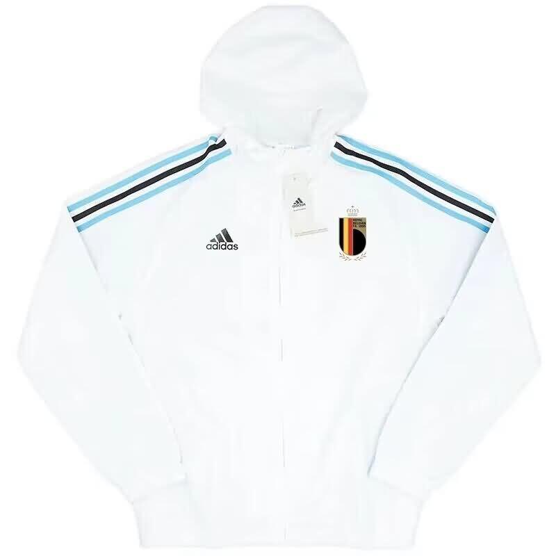 Thailand Quality(AAA) 2024 Belgium White Soccer Windbreaker