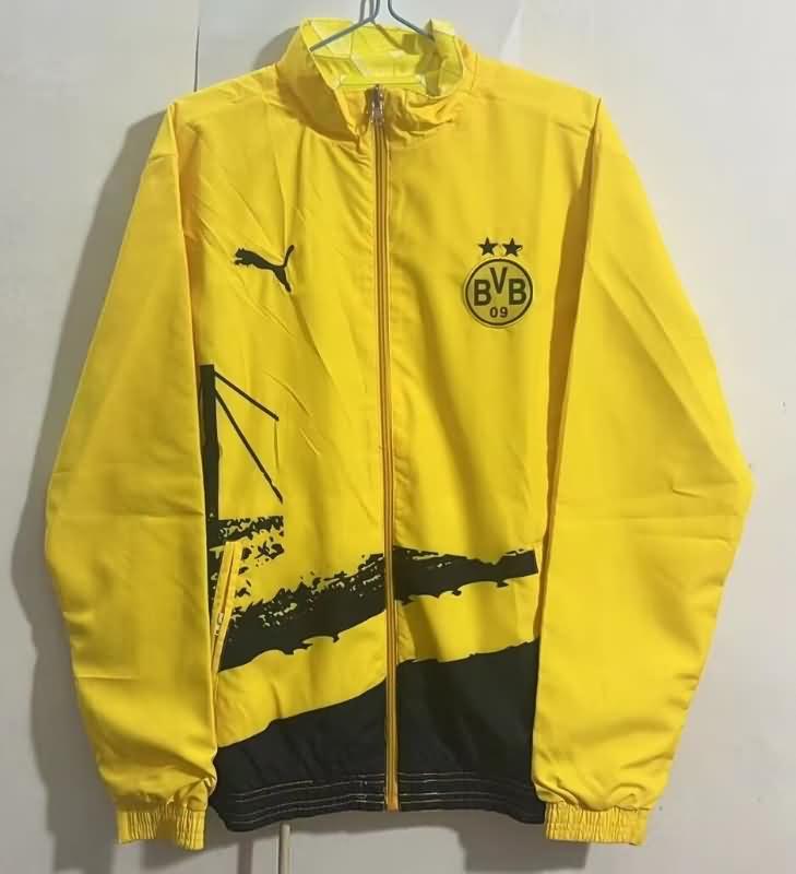 Thailand Quality(AAA) 23/24 Dortmund Yellow Reversible Soccer Windbreaker
