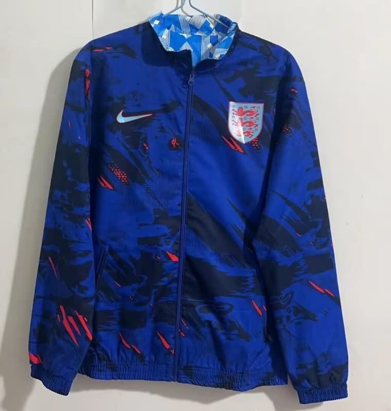 Thailand Quality(AAA) 2024 England Blue Soccer Windbreaker