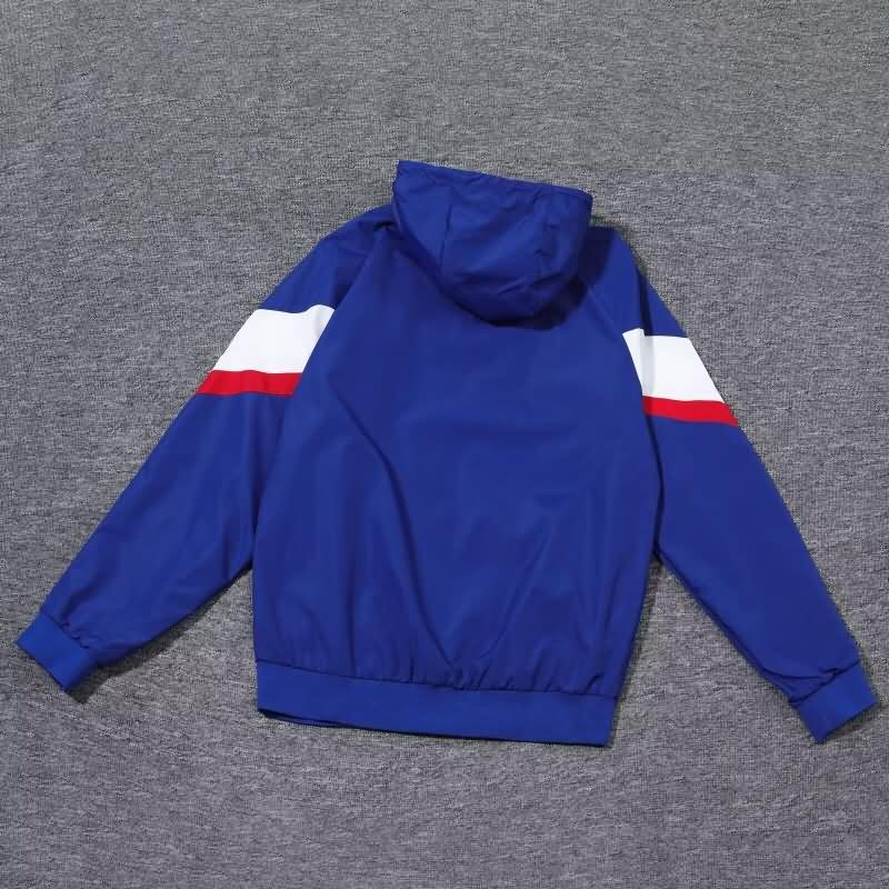 Thailand Quality(AAA) 2024 France Dark Blue Soccer Windbreaker