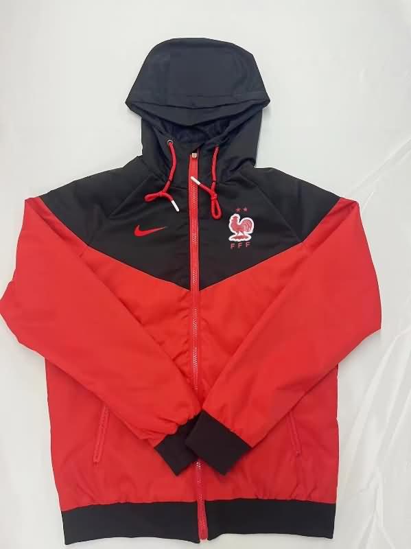 Thailand Quality(AAA) 2024 France Red Soccer Windbreaker