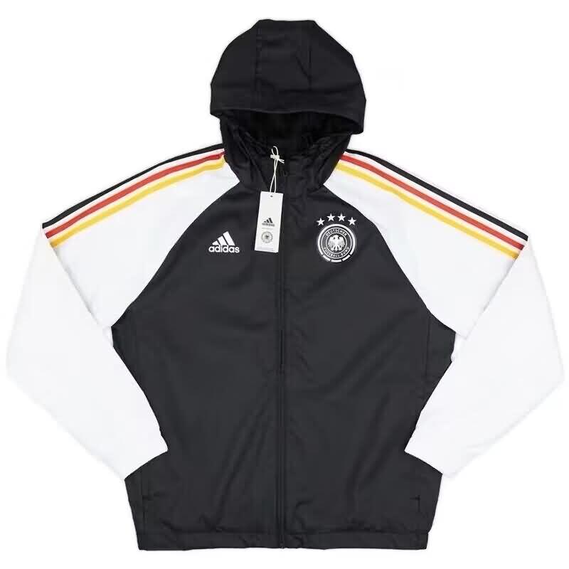 Thailand Quality(AAA) 2024 Germany Black Soccer Windbreaker