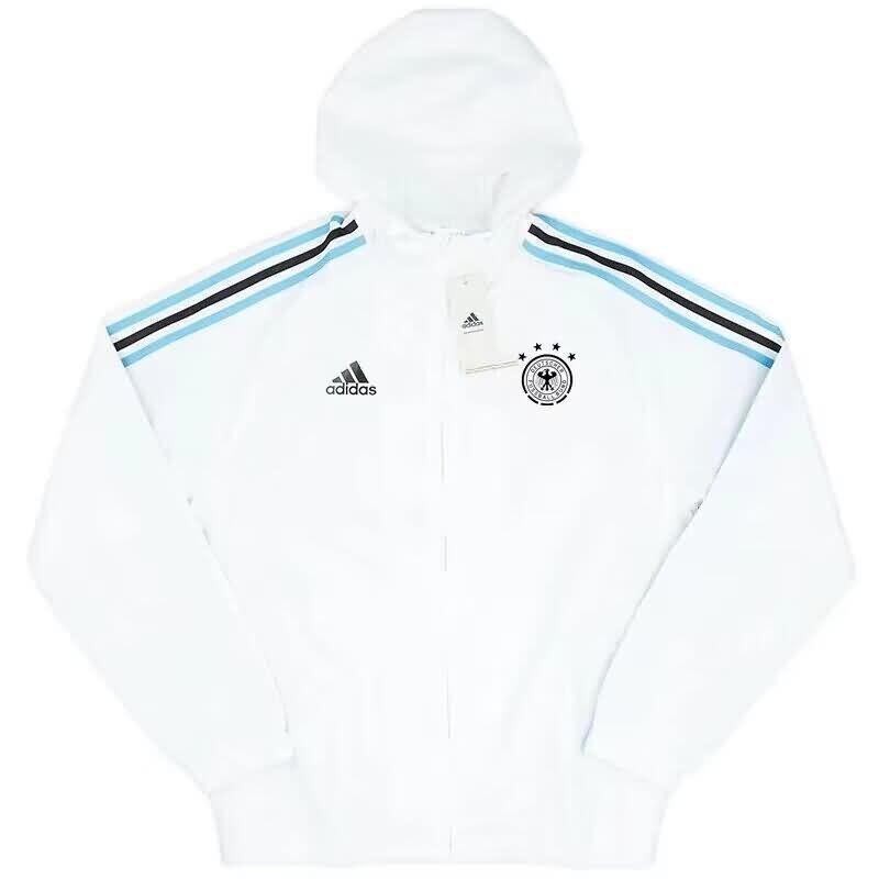 Thailand Quality(AAA) 2024 Germany White Soccer Windbreaker