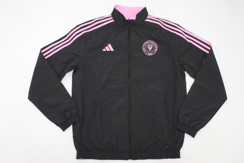 Thailand Quality(AAA) 2023 Inter Miami Black Pink Reversible Soccer Windbreaker