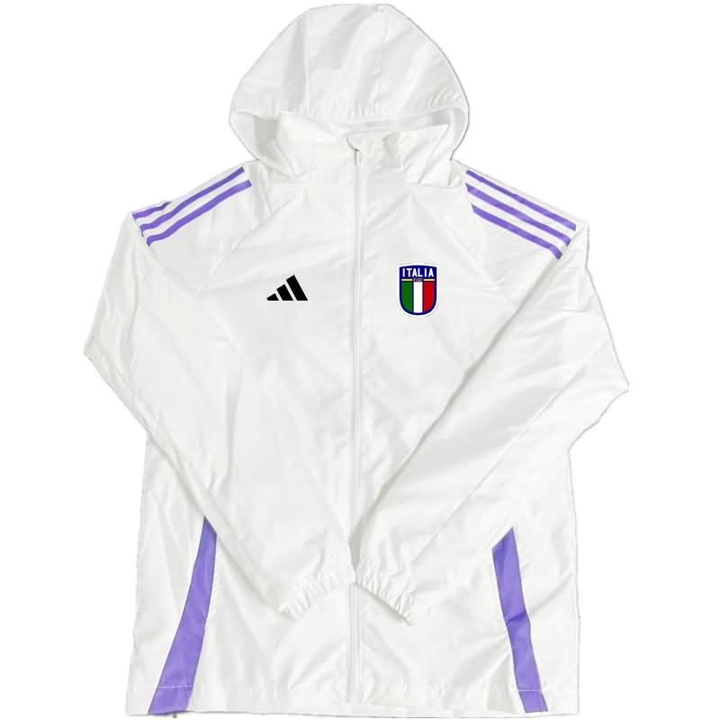 Thailand Quality(AAA) 2024 Italy White Soccer Windbreaker