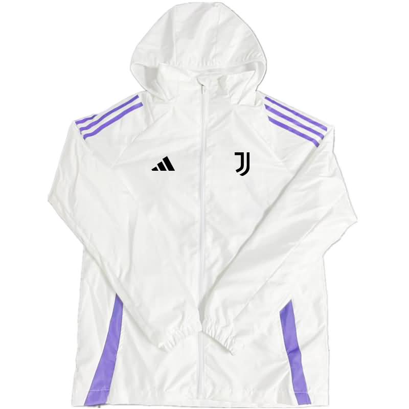 Thailand Quality(AAA) 23/24 Juventus White Soccer Windbreaker 02