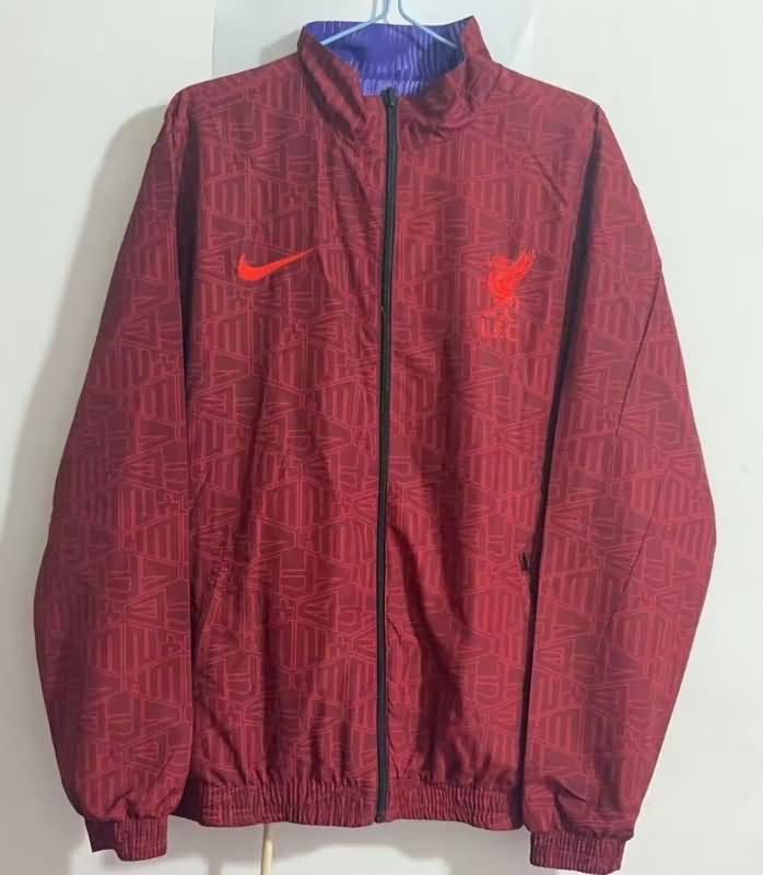 Thailand Quality(AAA) 23/24 Liverpool Red Blue Reversible Soccer Windbreaker