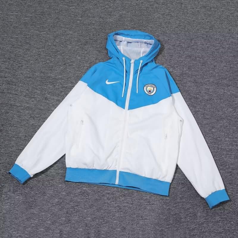 Thailand Quality(AAA) 23/24 Manchester City White Soccer Windbreaker 02