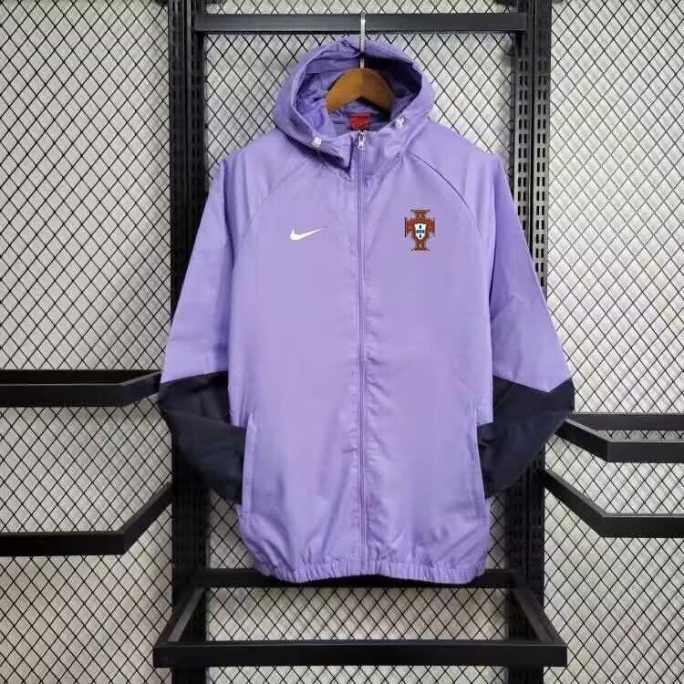 Thailand Quality(AAA) 2024 Portugal Purples Soccer Windbreaker