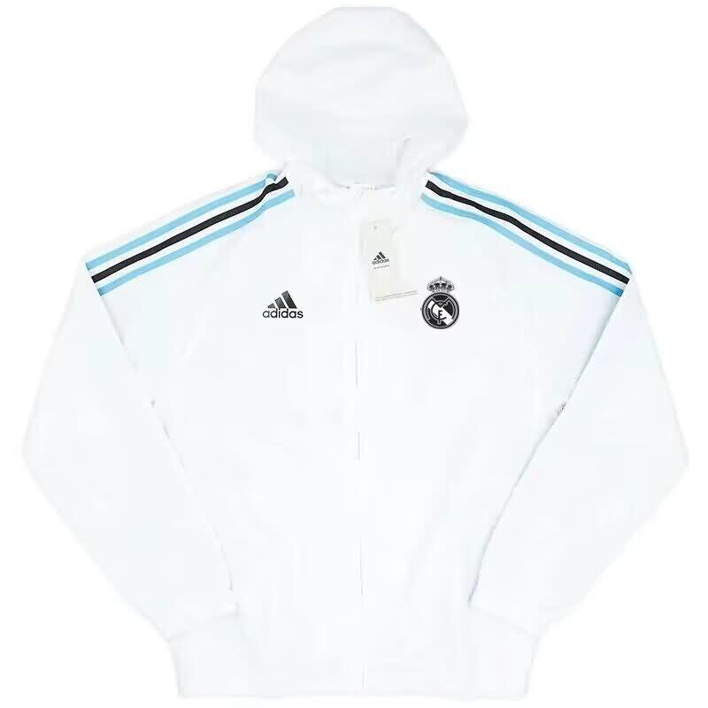 Thailand Quality(AAA) 23/24 Real Madrid White Soccer Windbreaker 03