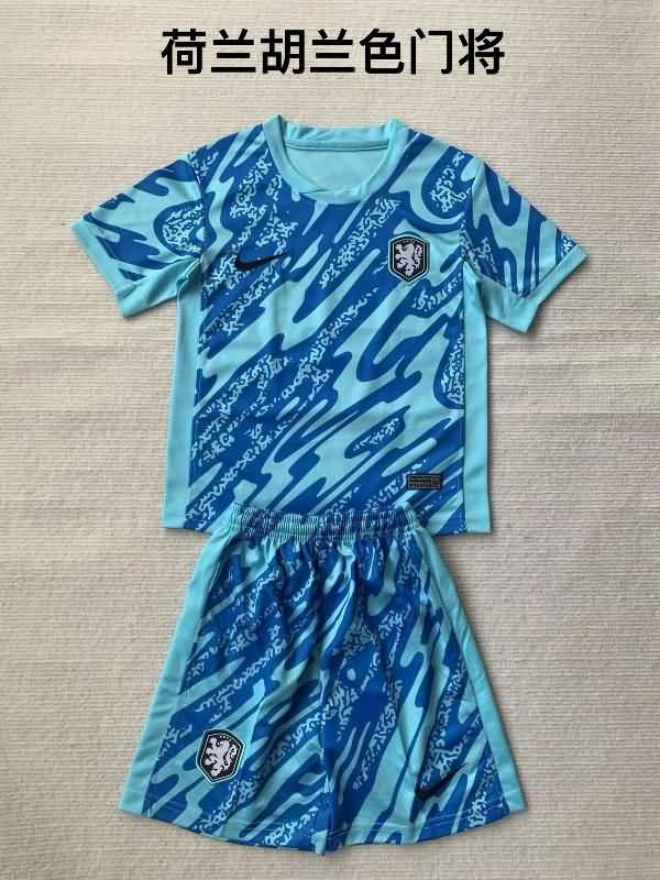 2024 Netherlands Goalkeeper Blue Soccer Jersey
